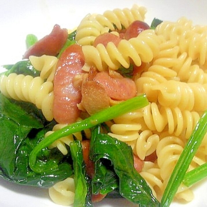 ほうれん草とソーセージの和風パスタ レシピ 作り方 By デラみーやん 楽天レシピ ほうれん草とソーセージの和風パスタ レシピ 作り方 By デラみーやん 楽天レシピ